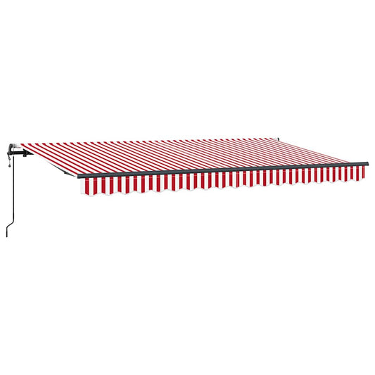 Einziehbare Markise Rot, Weiß 400 x 200 cm Polyester, Aluminium
