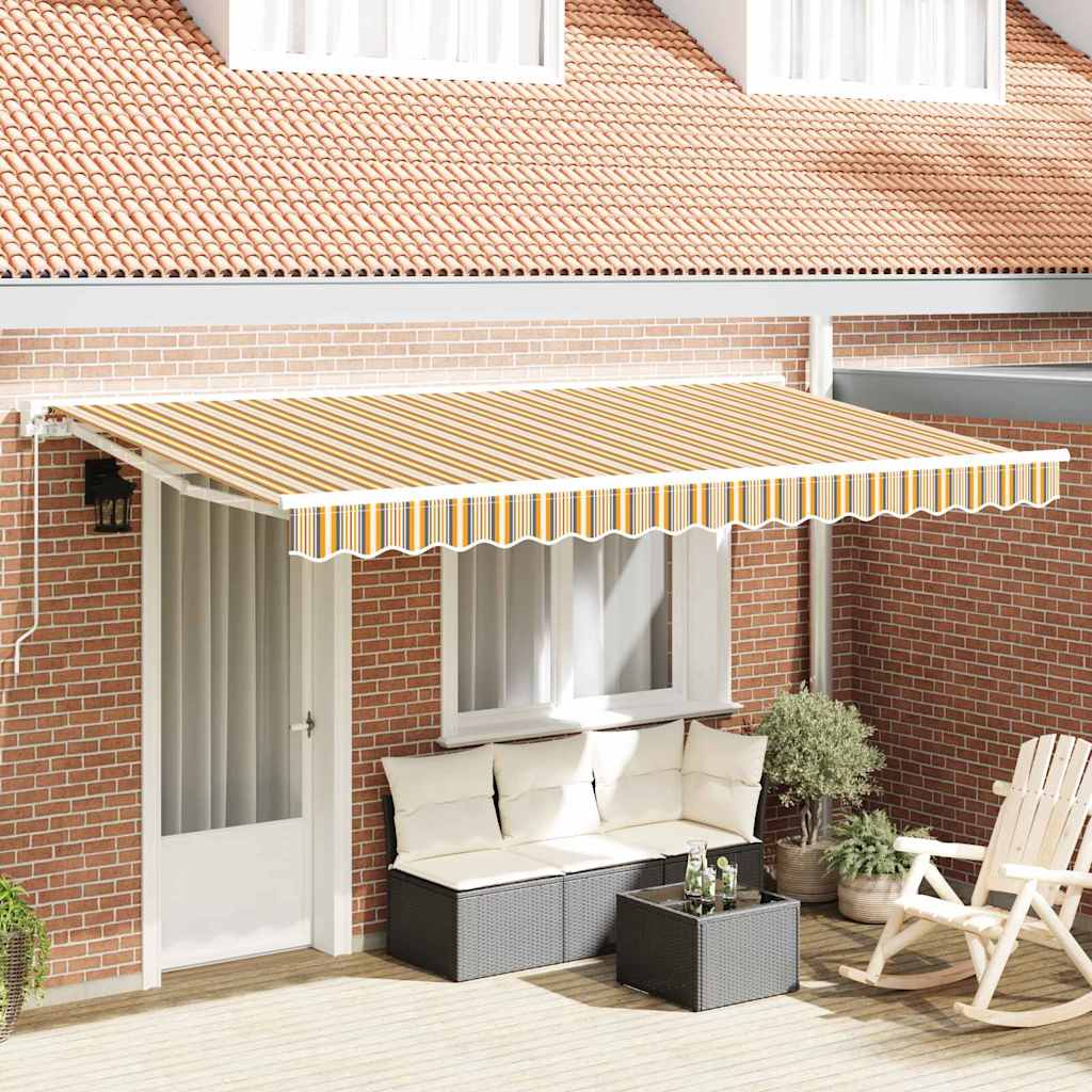 Einziehbare Markise Bunt gestreift 400x200 cm Stoff