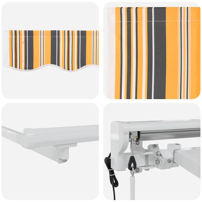 Einziehbare Markise Bunt gestreift 400x200 cm Stoff