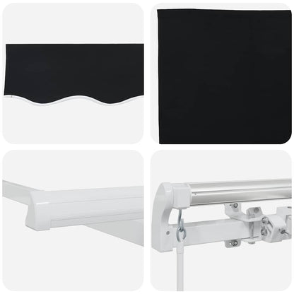 Einziehbare Markise Schwarz 400 x 200 cm Polyester, Aluminium