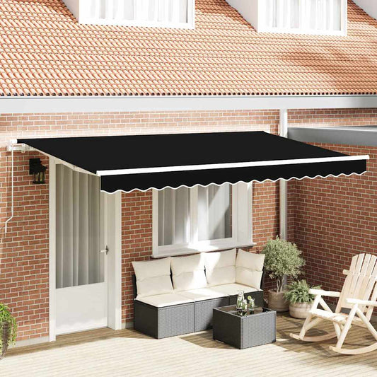 Einziehbare Markise Schwarz 400 x 200 cm Polyester, Aluminium