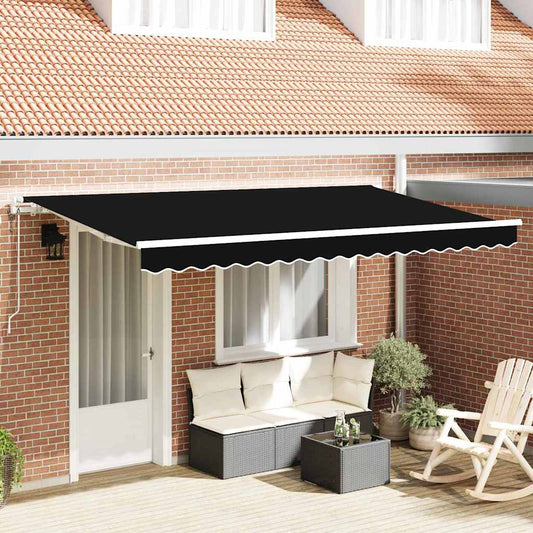 Einziehbare Markise Schwarz 400 x 200 cm Polyester, Aluminium