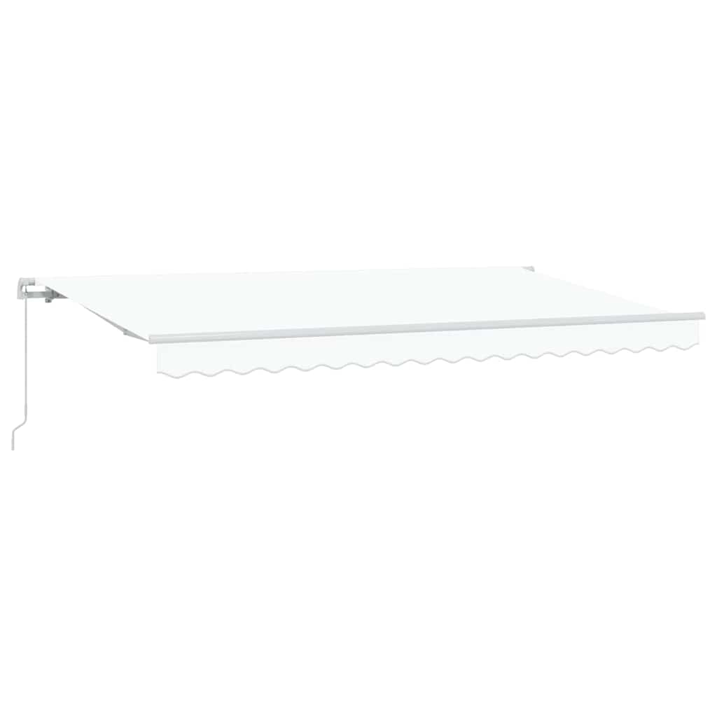 Einziehbare Markise Weiß 400 x 200 cm Polyester, Aluminium