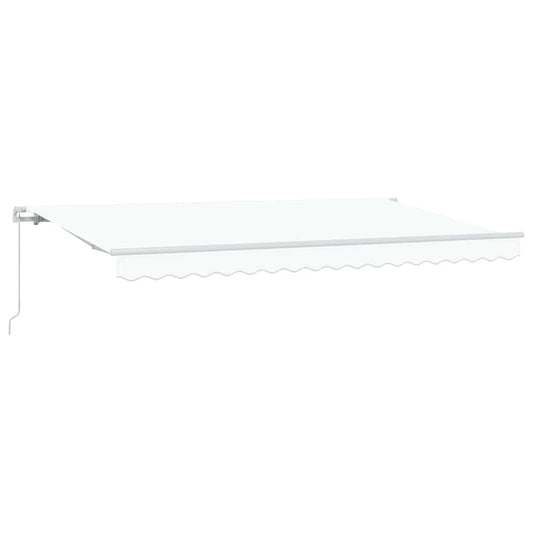 Einziehbare Markise Weiß 400 x 200 cm Polyester, Aluminium