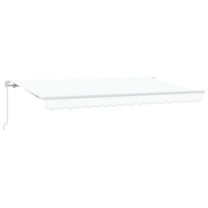 Einziehbare Markise Weiß 400 x 200 cm Polyester und Aluminium