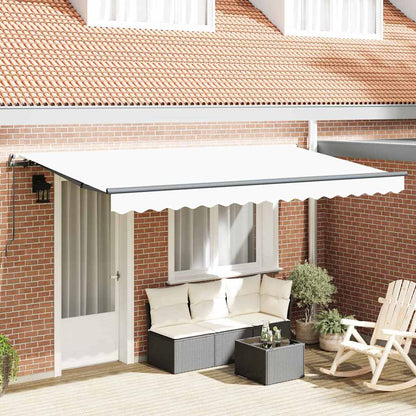 Einziehbare Markise Weiß 400 x 200 cm Polyester und Aluminium