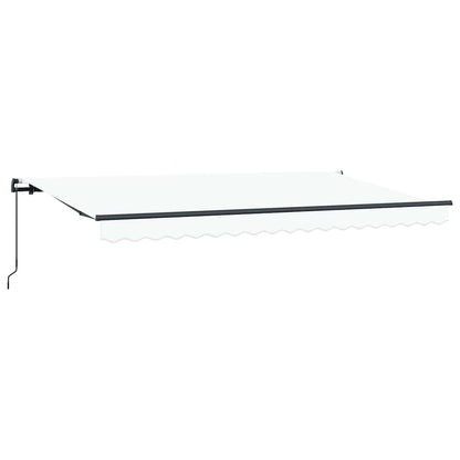 Einziehbare Markise Weiß 400 x 200 cm Polyester und Aluminium