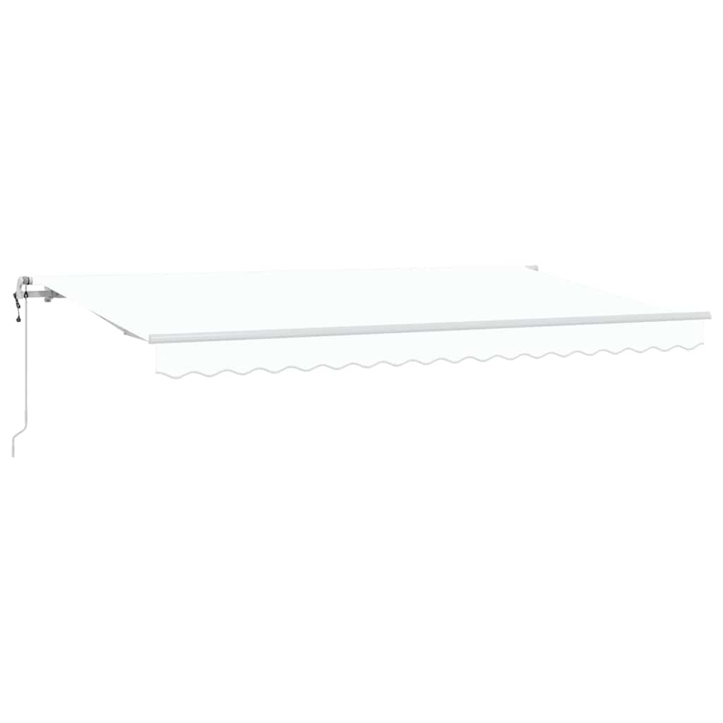 Einziehbare Markise Weiß 400 x 200 cm Polyester und Aluminium