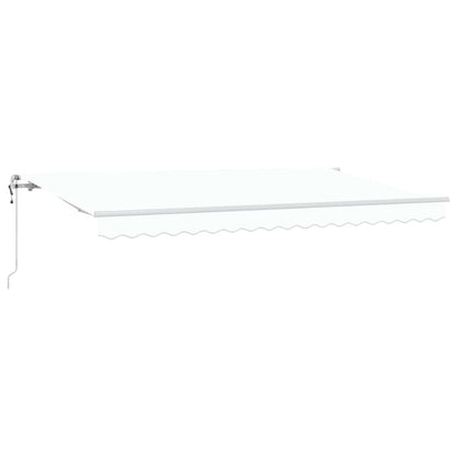Einziehbare Markise Weiß 400 x 200 cm Polyester und Aluminium