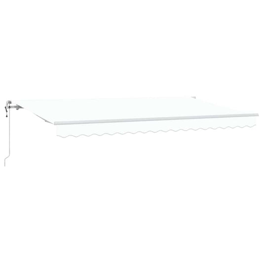Einziehbare Markise Weiß 400 x 200 cm Polyester und Aluminium