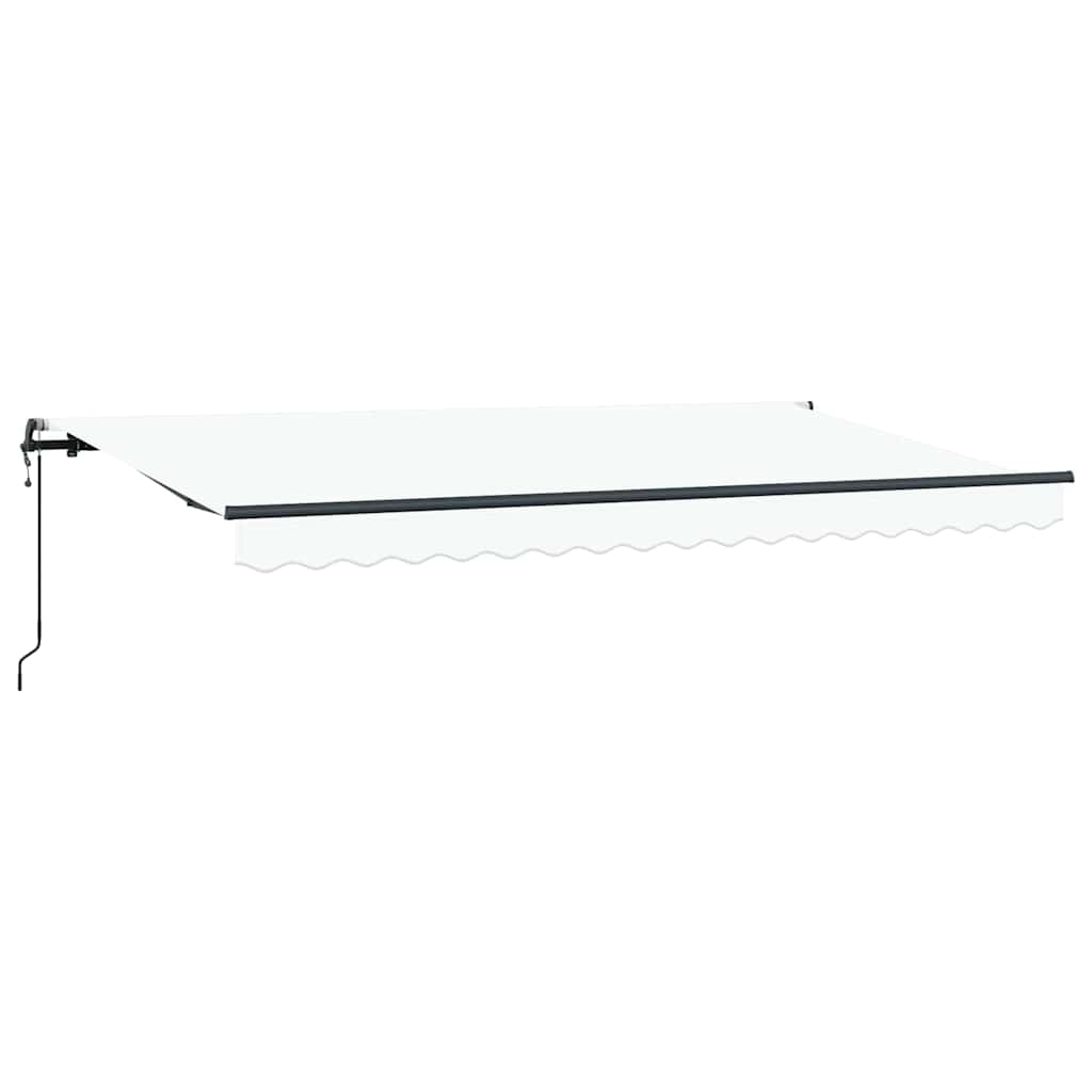 Einziehbare Markise Weiß 400 x 200 cm Polyester und Aluminium