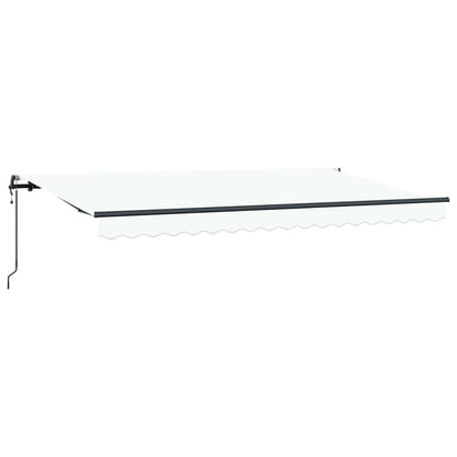 Einziehbare Markise Weiß 400 x 200 cm Polyester und Aluminium
