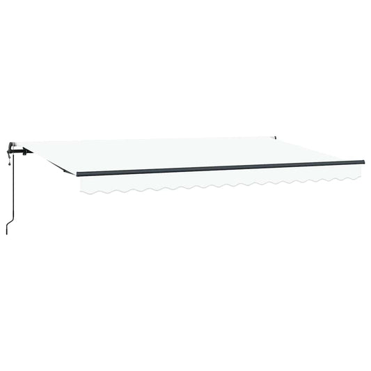Einziehbare Markise Weiß 400 x 200 cm Polyester und Aluminium