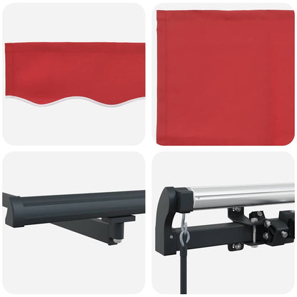 Einziehbare Markise Rot 400 x 200 cm Polyester, Aluminium