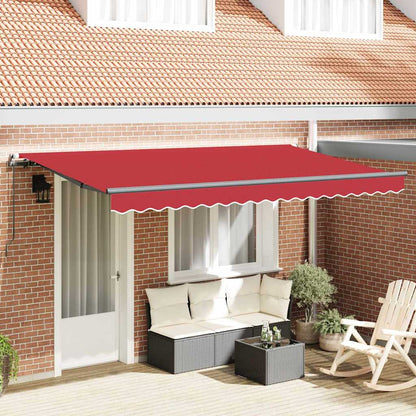 Einziehbare Markise Rot 400 x 200 cm Polyester, Aluminium