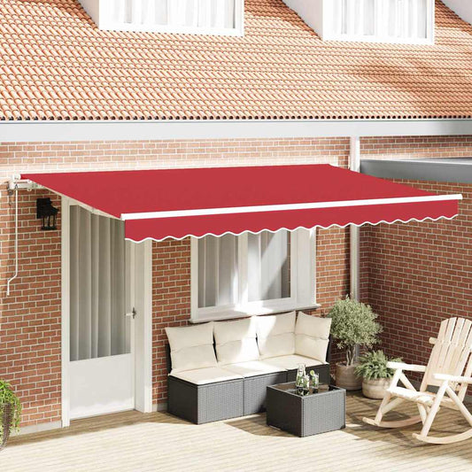 Einziehbare Markise Rot 400 x 200 cm Polyester, Aluminium