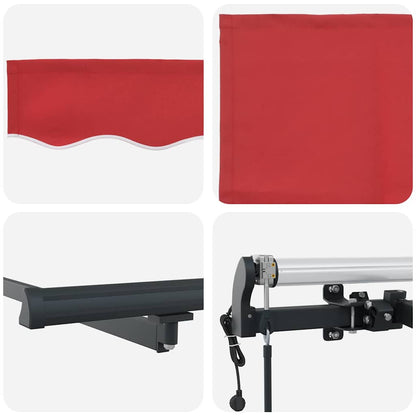 Einziehbare Markise Rot 400 x 200 cm Polyester, Aluminium