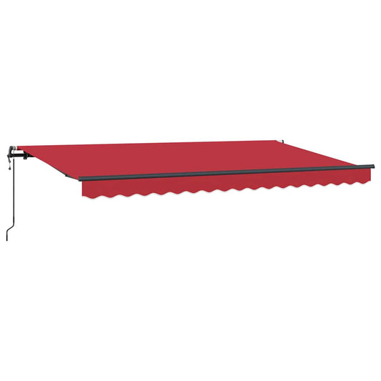 Einziehbare Markise Rot 400 x 200 cm Polyester, Aluminium