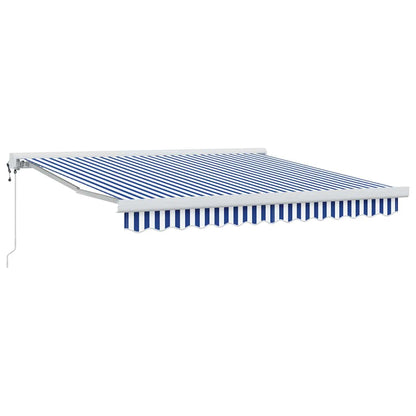 Einziehbare Markise Blau und weiß 300 x 250 cm Stoff, Metall