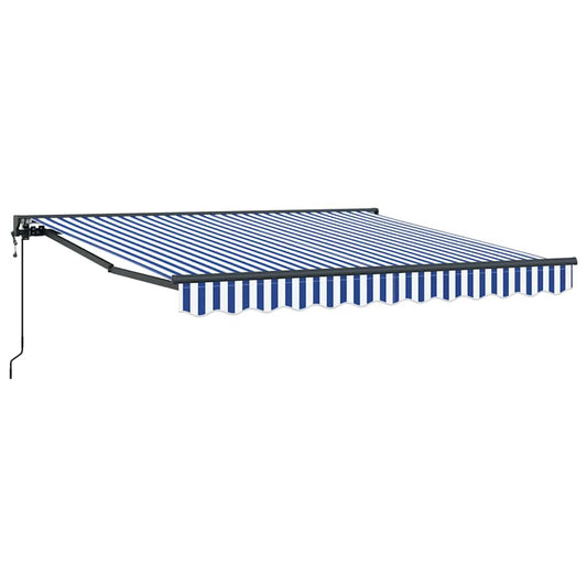 Einziehbare Markise Blau und Weiß 300x250 cm Stoff