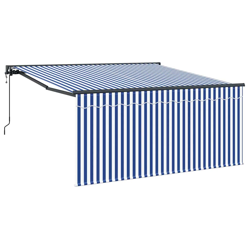 Einziehbare Markise Blau und weiß 300 x 250 cm Stoff