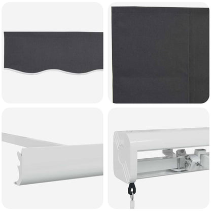 Einziehbare Markise Anthrazit 300 x 250 cm Stoff und Metall