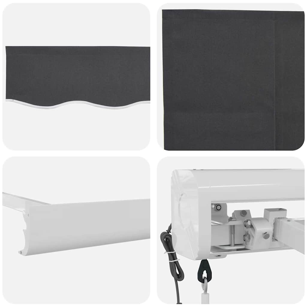 Einziehbare Markise Anthrazit 300 x 250 cm Stoff, Metall