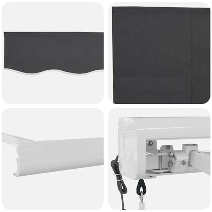 Einziehbare Markise Anthrazit 300 x 250 cm Stoff, Metall