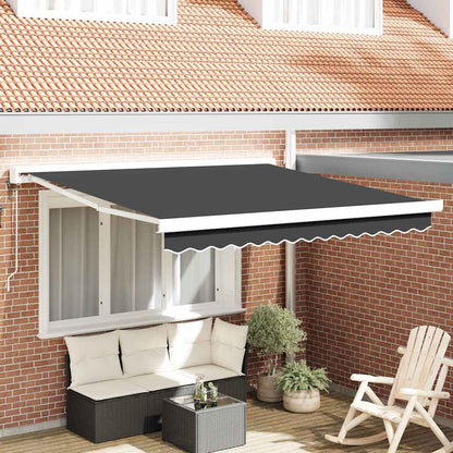 Einziehbare Markise Anthrazit 300 x 250 cm Stoff, Metall