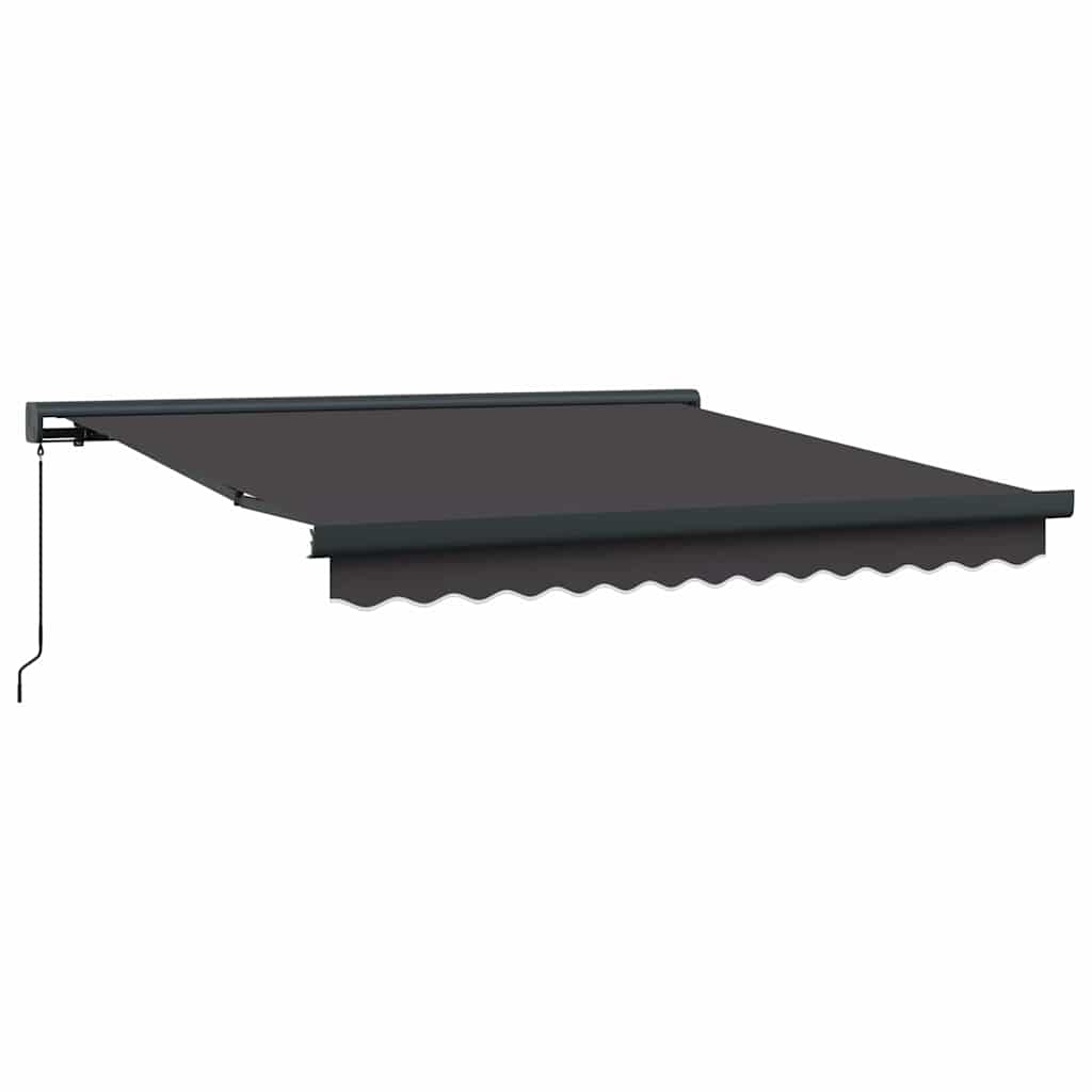 Einziehbare Markise Anthrazit 300 x 250 cm Stoff und Metall
