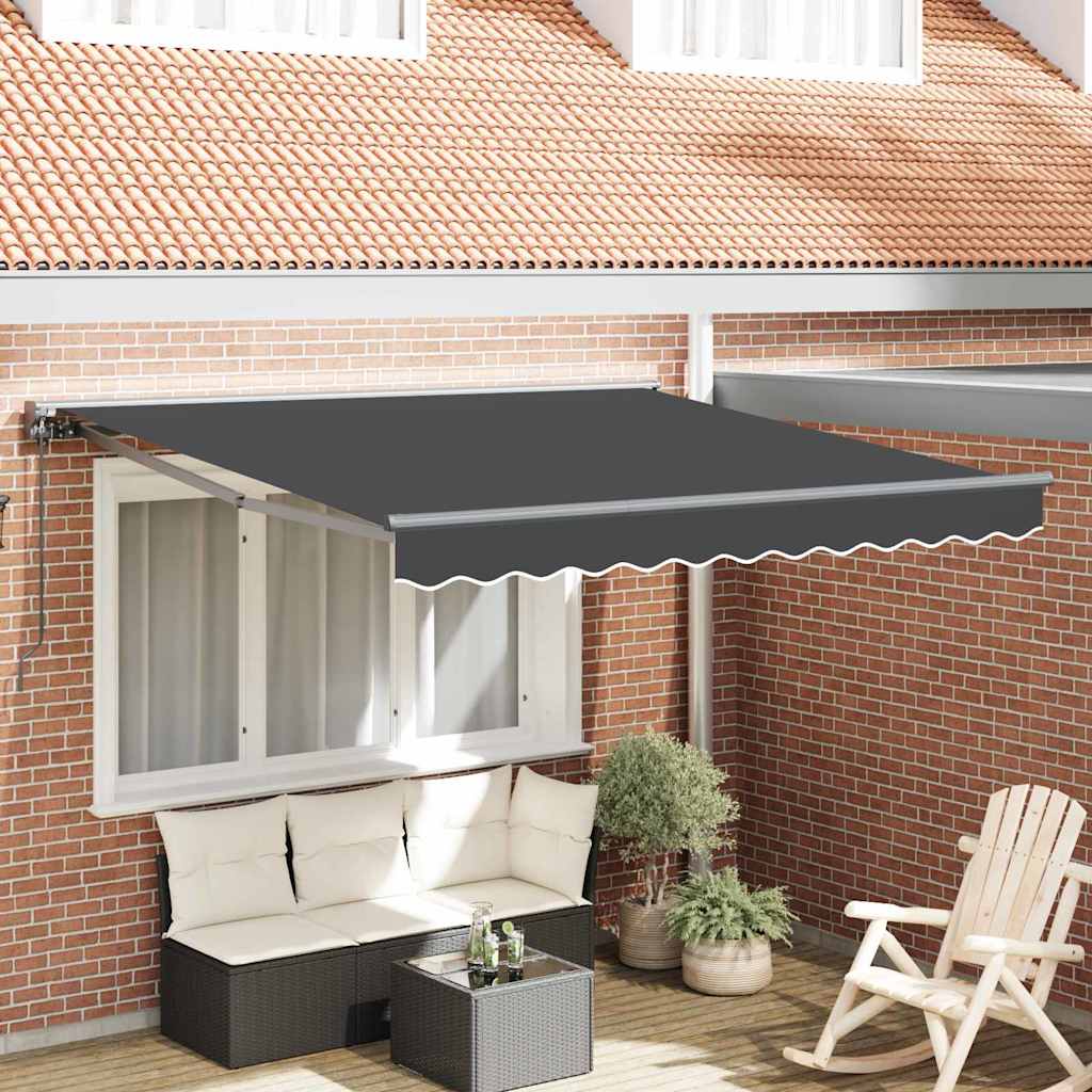 Einziehbare Markise Anthrazit 300x250 cm Stoff