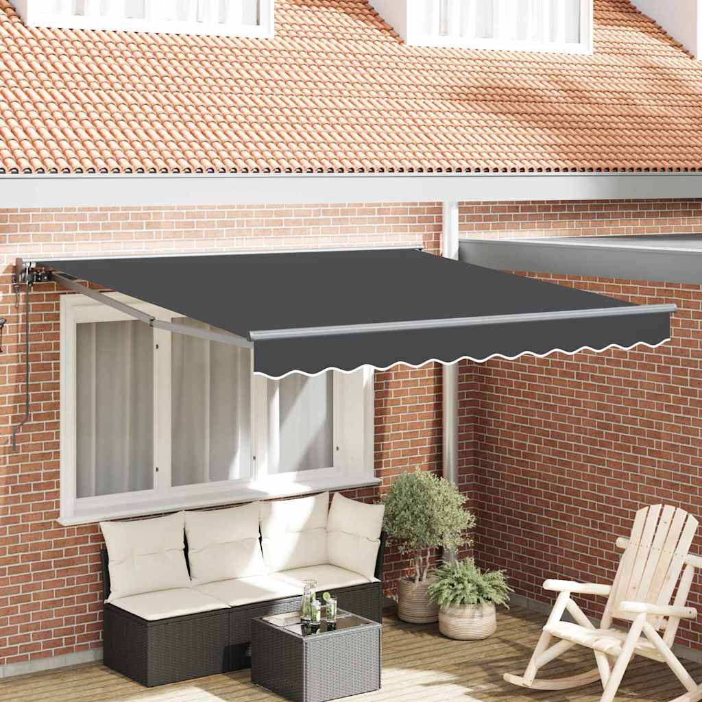Einziehbare Markise Manuell Anthrazit 300x250 cm Stoff