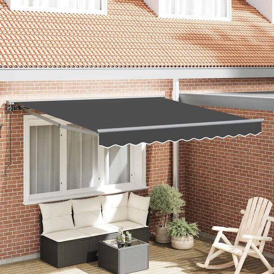 Einziehbare Markise Manuell Anthrazit 300x250 cm Stoff
