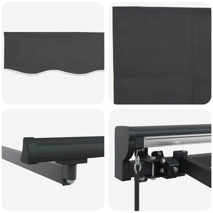 Einziehbare Markise Grau und Anthrazit 300 x 250 cm