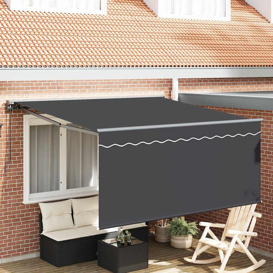 Einziehbare Markise Grau und Anthrazit 300 x 250 cm