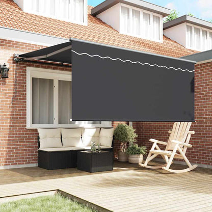 Einziehbare Markise Grau und Anthrazit 300 x 250 cm