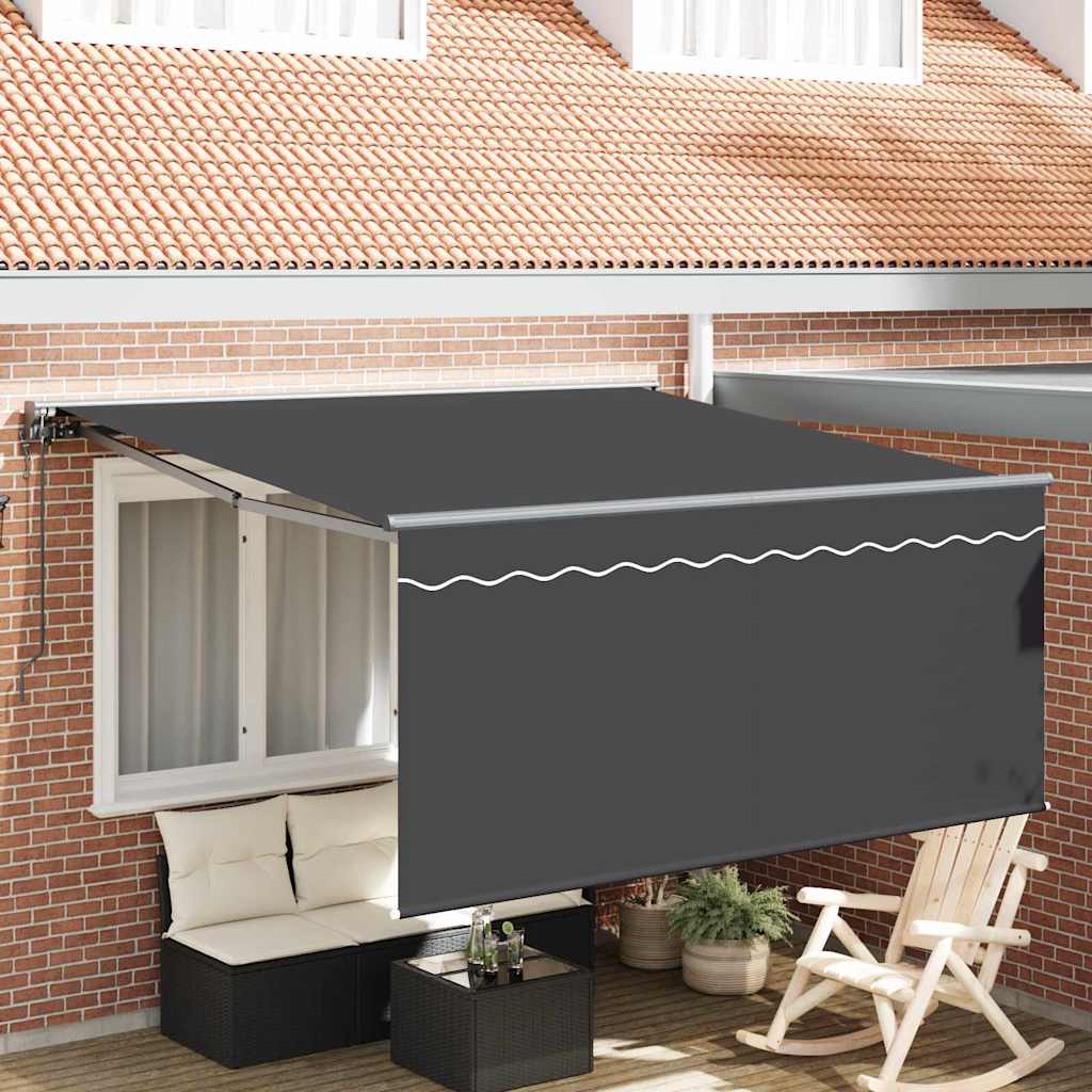 Einziehbare Markise Grau und Anthrazit 300 x 250 cm
