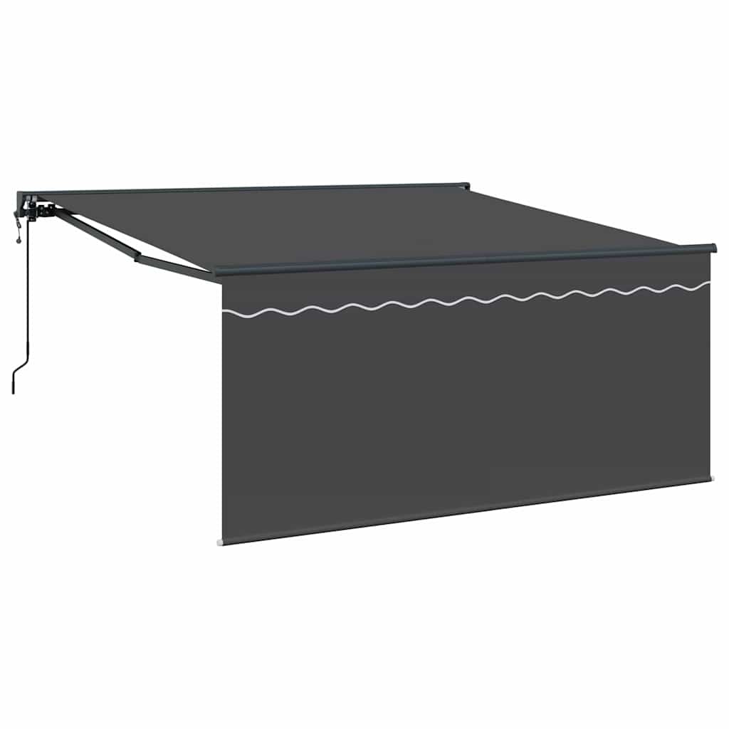 Einziehbare Markise Grau und Anthrazit 300 x 250 cm