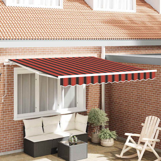 Einziehbare Markise Rote und schwarze Streifen 300 x 250 cm