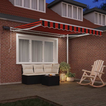 Einziehbare Markise mit Orange und Braun 300 x 250 cm Stoff
