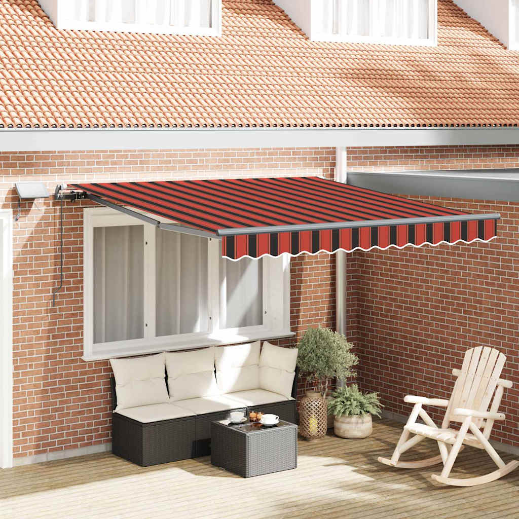 Einziehbare Markise Orange und Braun 300 x 250 cm Stoff