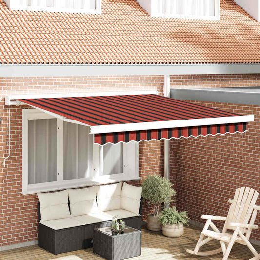 Einziehbare Markise Orange, Braun 300 x 250 cm Stoff, Metall