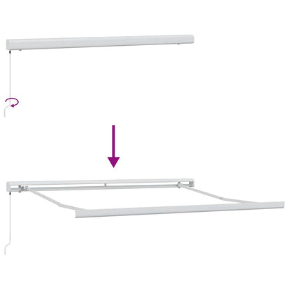 Einziehbare Markise Orange, Braun 300 x 250 cm Stoff, Metall