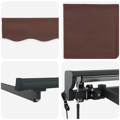 Einziehbare Markise Braun 300x250 cm Stoff
