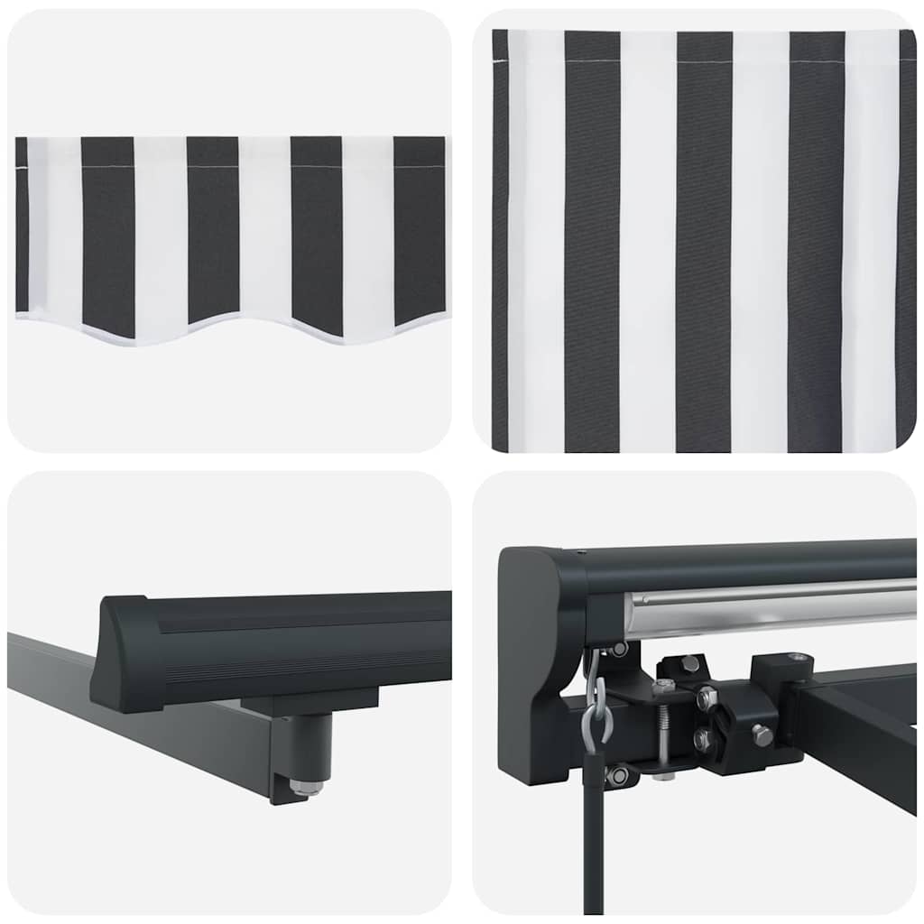 Einziehbare Markise Anthrazit und Weiß 300x250 cm Stoff