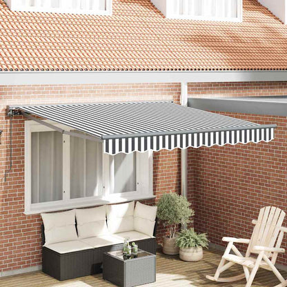 Einziehbare Markise Anthrazit und Weiß 300x250 cm Stoff