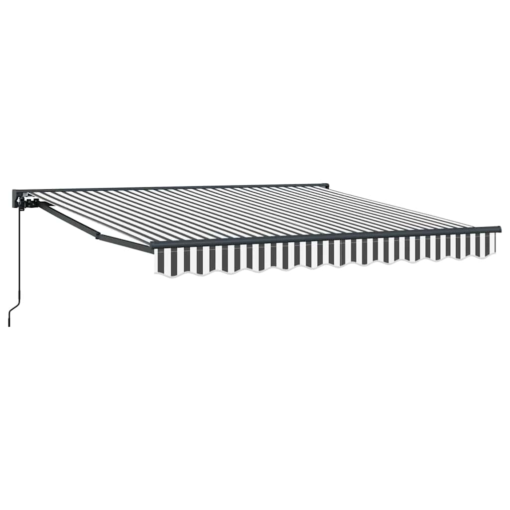 Einziehbare Markise Anthrazit und Weiß 300x250 cm Stoff