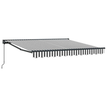 Einziehbare Markise Anthrazit und Weiß 300x250 cm Stoff