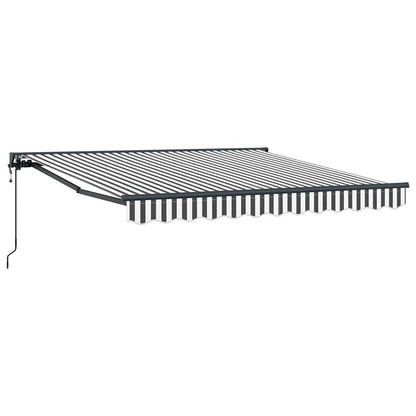 Einziehbare Markise Anthrazit und Weiß 300x250 cm Stoff