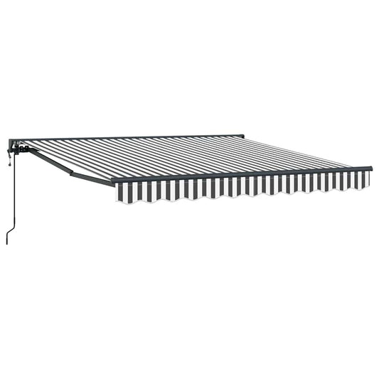 Einziehbare Markise Anthrazit und Weiß 300x250 cm Stoff